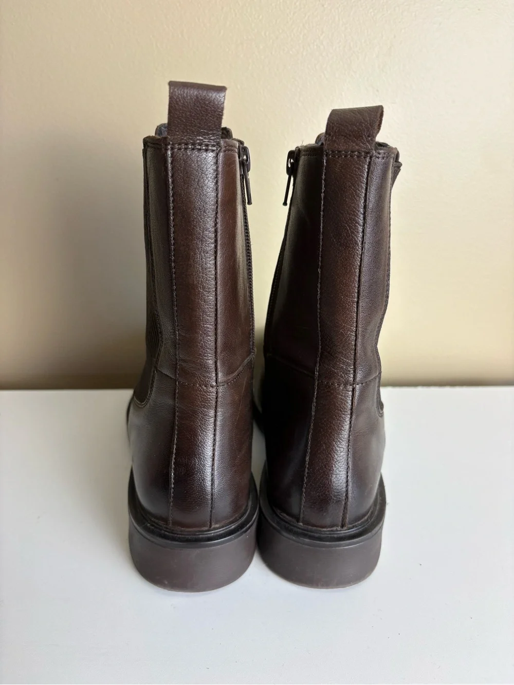 Alberto Torresi Brown Leather Zip Moto Ankle Riding Boots Size 37